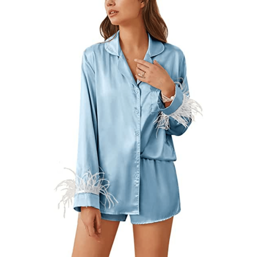 The Feather Trim Pajamas You Deserve